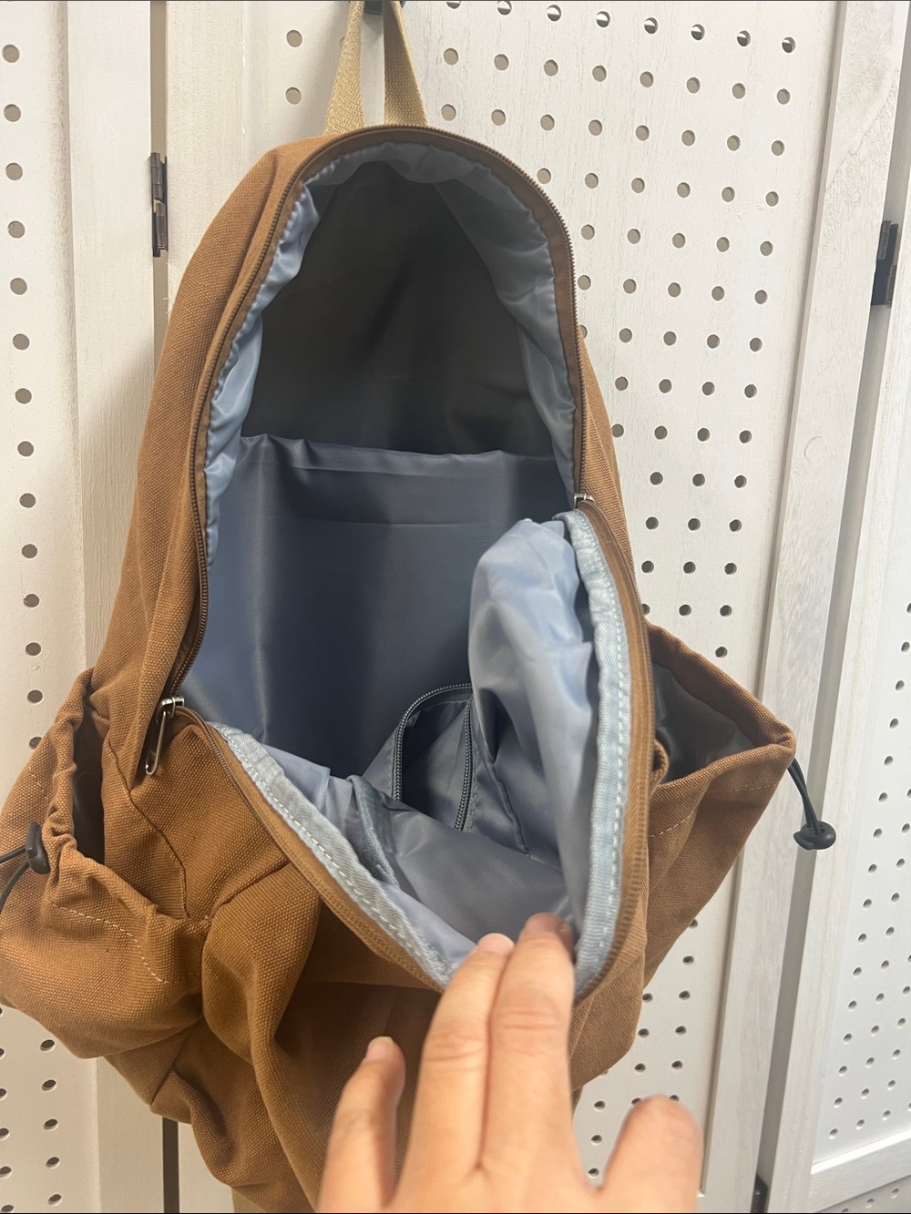 Brown Canvas Backpack - Casual Everyday Bag - Picture 6 of 7
